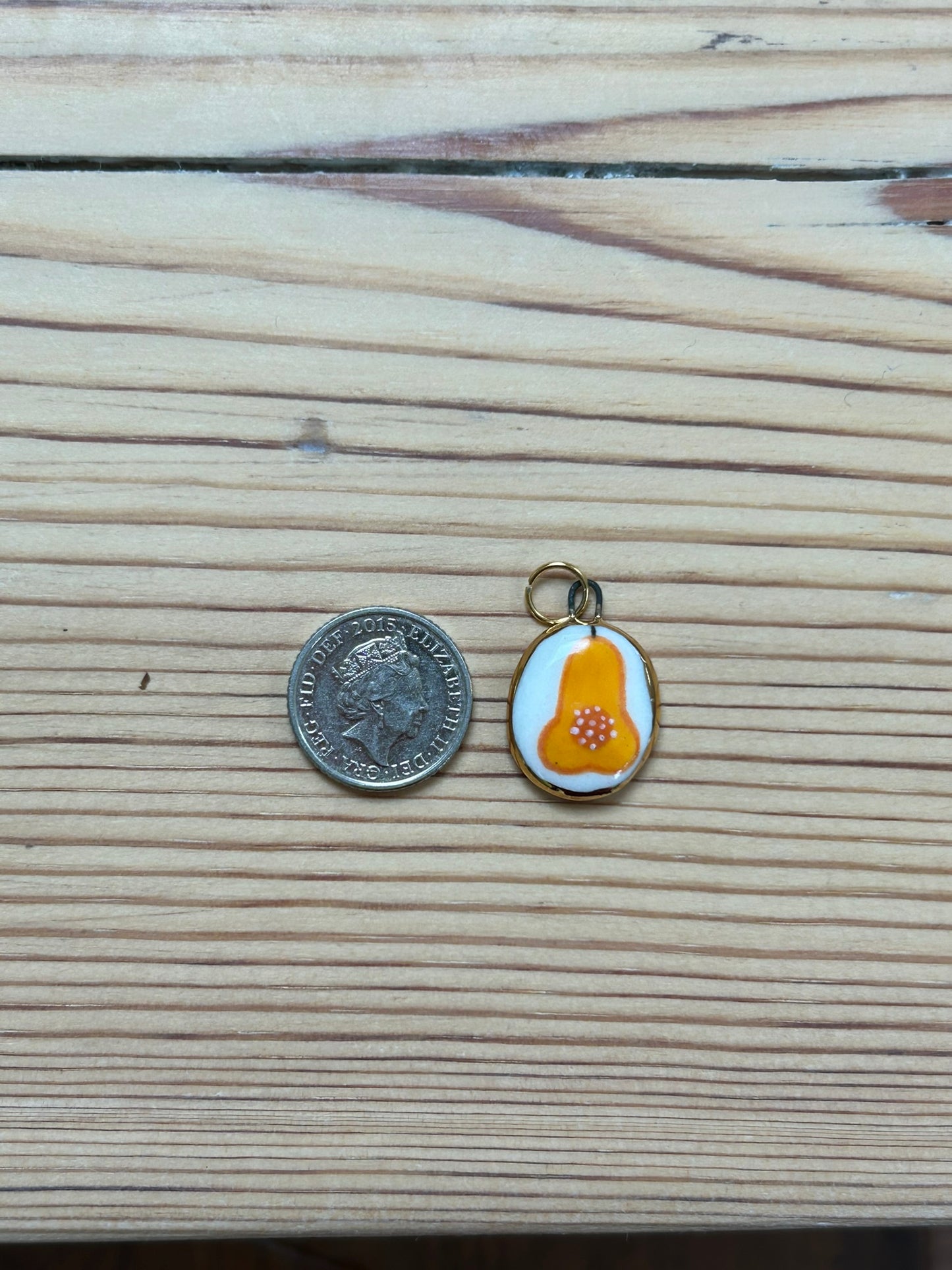 Hand-Sculpted Porcelain Butternut Squash Pendant: 24k Gold Lustre Ceramic Necklace Charm