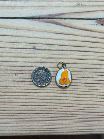 Hand-Sculpted Porcelain Butternut Squash Pendant: 24k Gold Lustre Ceramic Necklace Charm