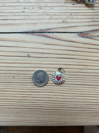 Hand-Sculpted Porcelain Heart Pendant: 24k Gold Lustre Ceramic Necklace Charm